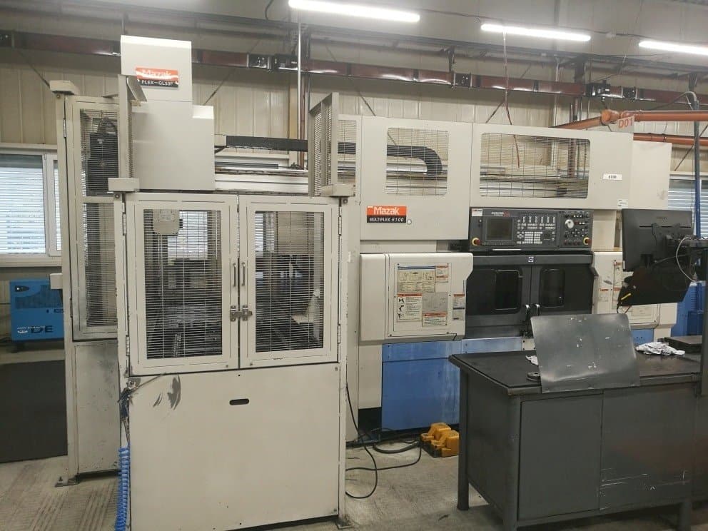 A Mazak Multiplex 6100 + robot FLEX-GL50F gép elölnézete