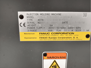 A FANUC α-S100A gép elölnézete