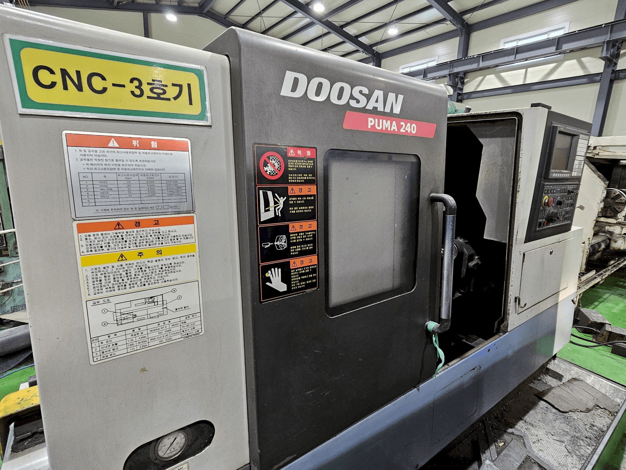 A Doosan Puma 240 gép elölnézete