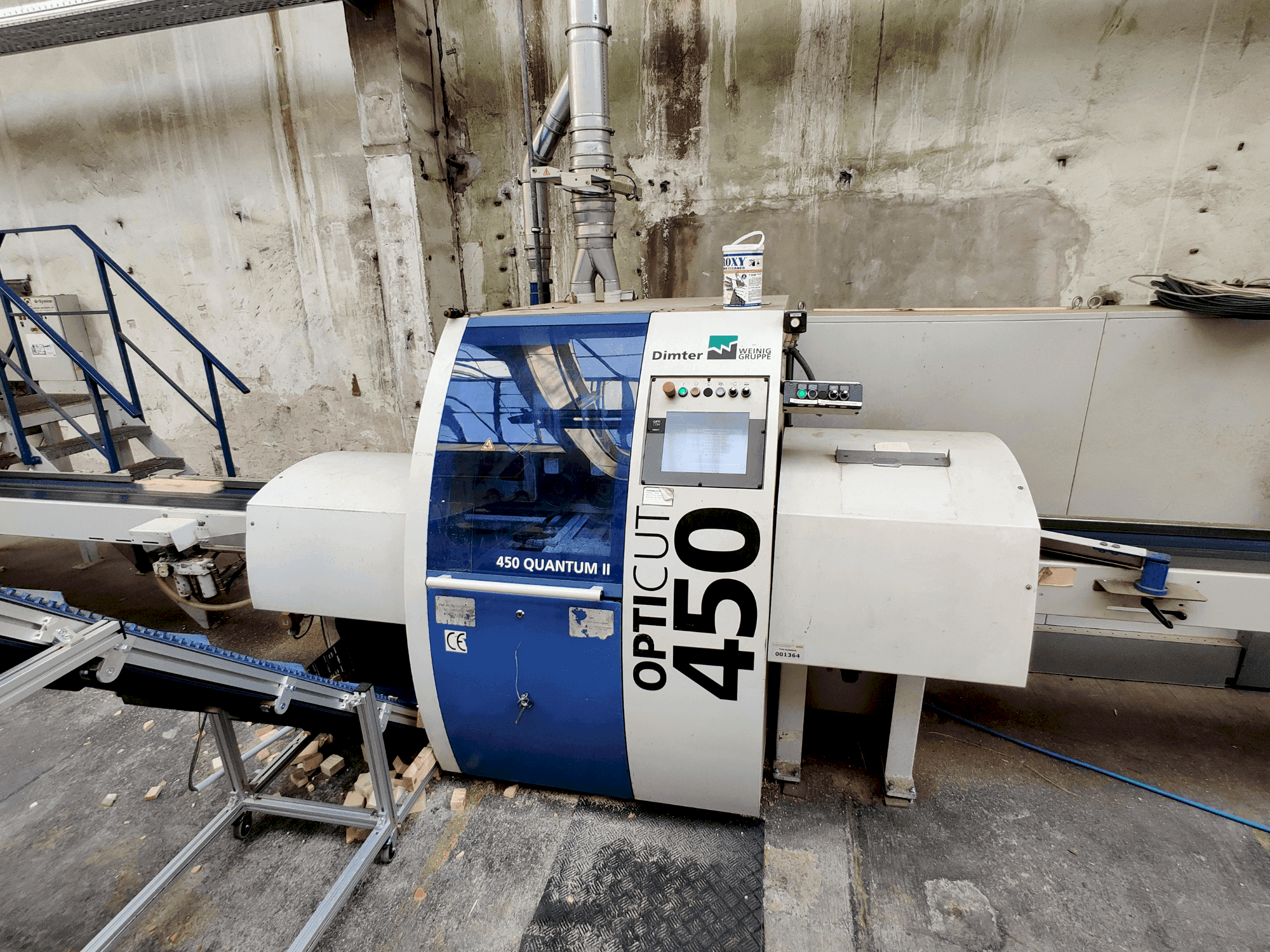 A WEINIG / DIMTER Combiscan C200 4/4 & OPTICUT 450 Q gép elölnézete