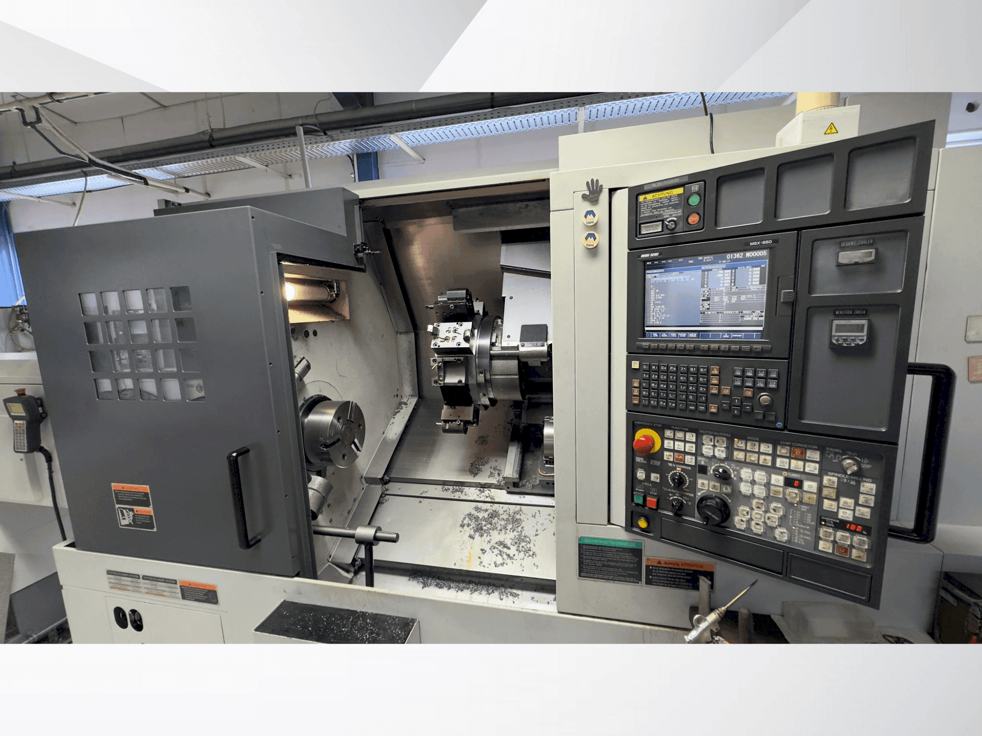 A MORI SEIKI NL 2500 SY/700 gép elölnézete