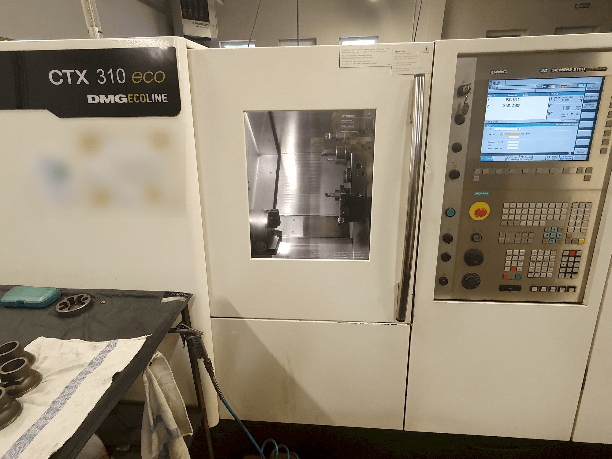 A DMG GILDEMEISTER ecoline CTX 310 eco V3 gép elölnézete