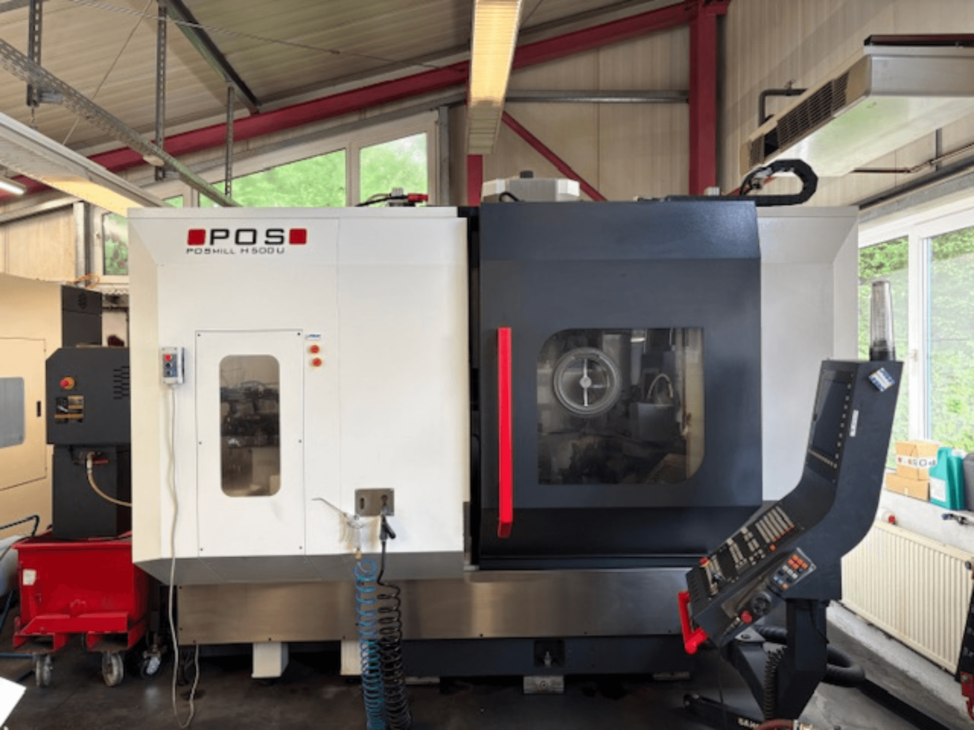 POS POMILL H500 U marógép elölről nézve, kezelőpanellel és kezelőablakkal.