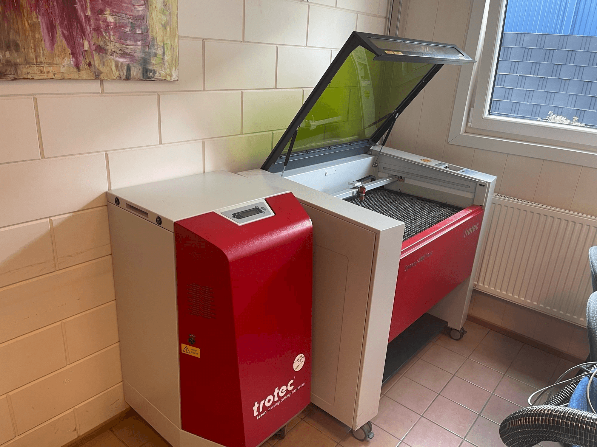 A Trotec Speedy 360 flexx gép elölnézete