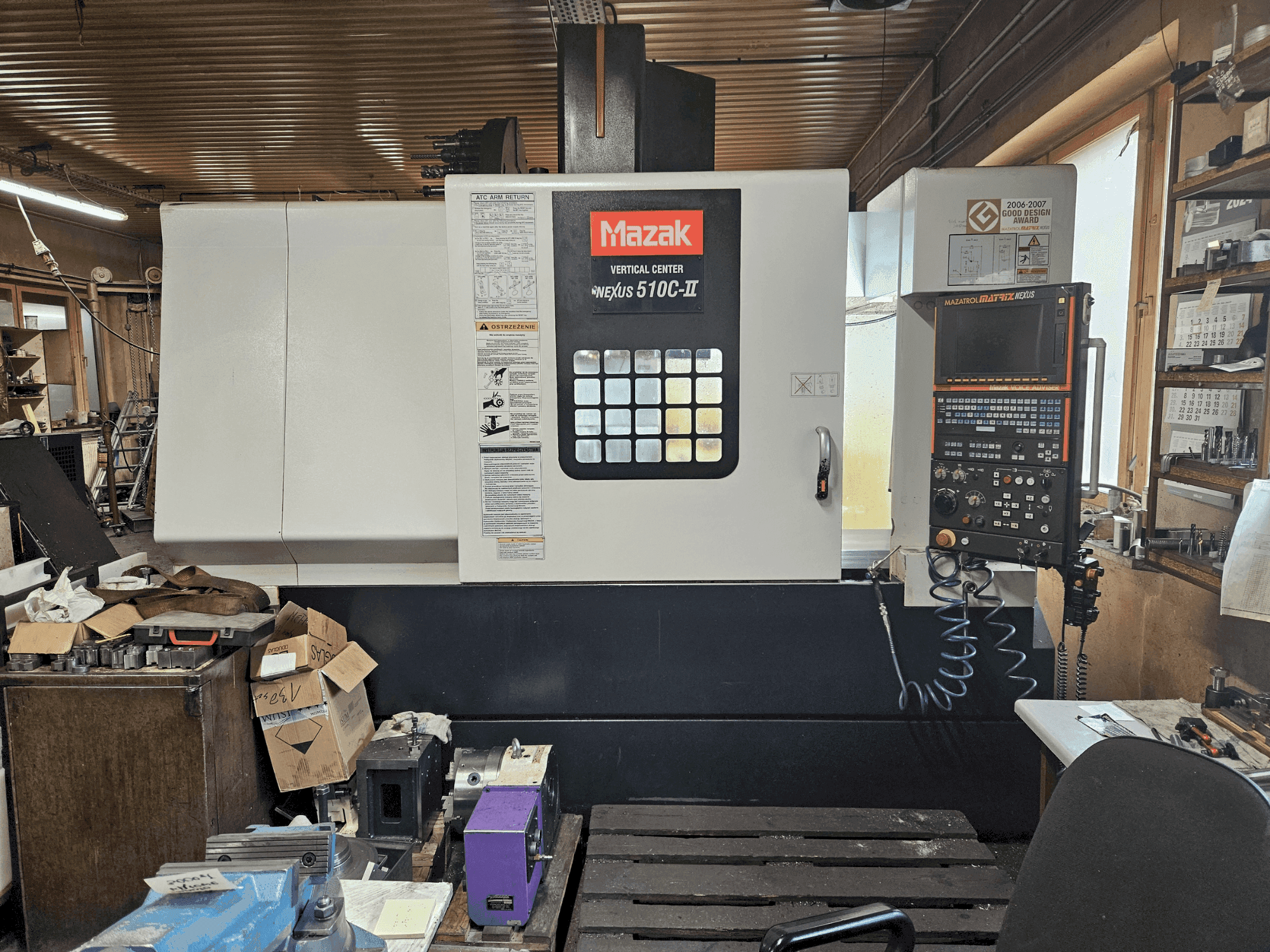 A Mazak NEXUS VCN 510C-II gép elölnézete