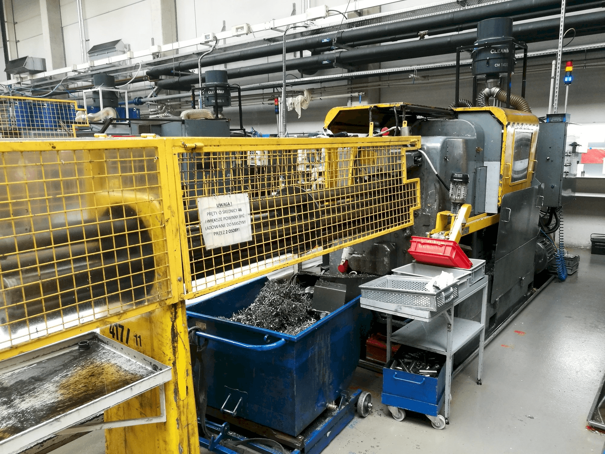 A Wickman 1 3/8"-6 gép elölnézete