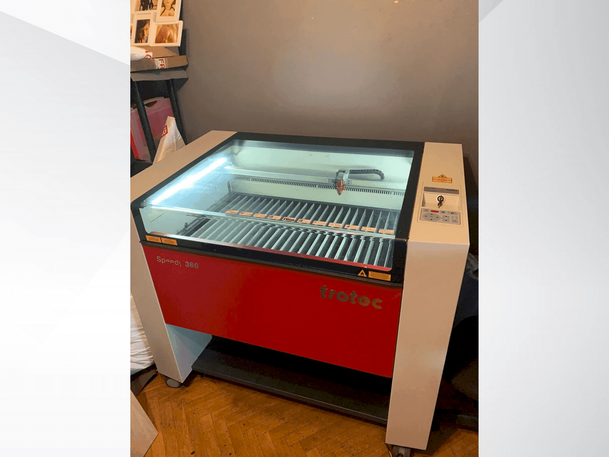 A Trotec Speedy 360 gép elölnézete