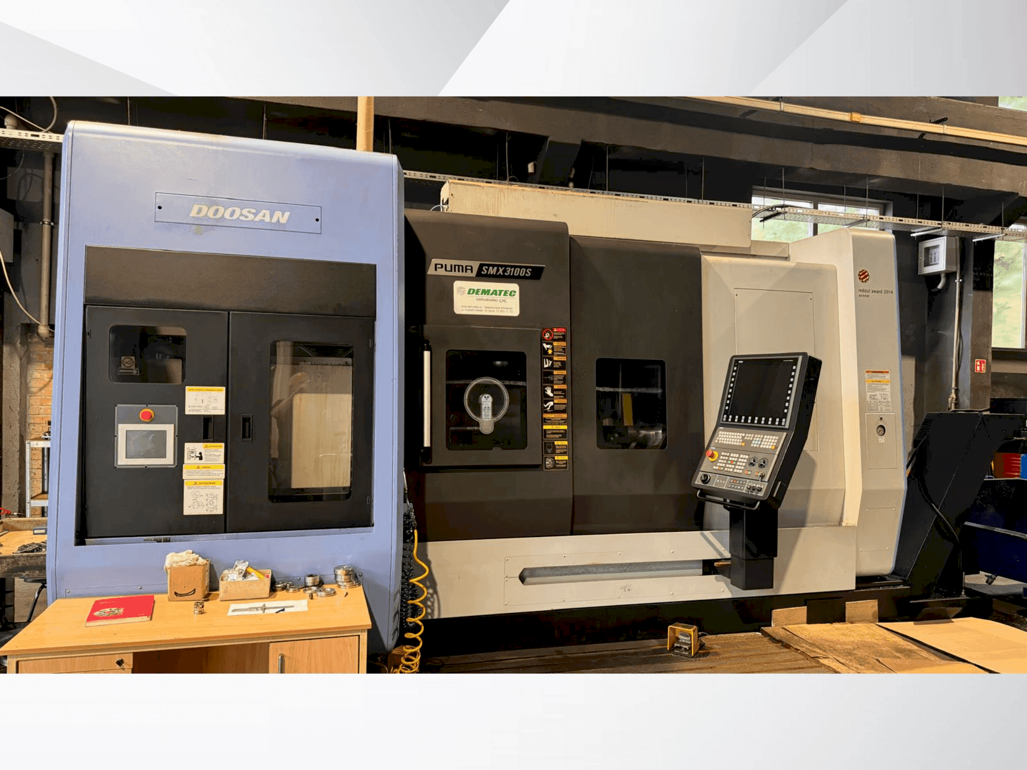 A DOOSAN PUMA SMX 3100 S gép elölnézete