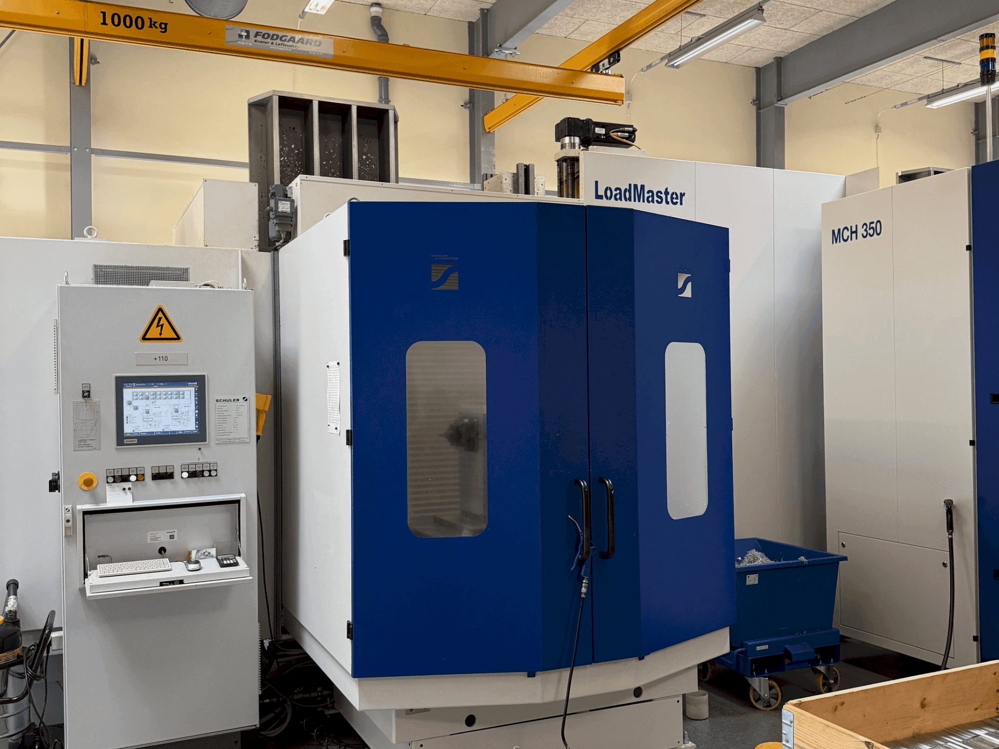 A HELLER MCH 300 + MCH 300 C + 22 pallet system gép elölnézete